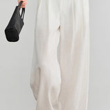 Elegant Commuter Draped Pleated Wide Leg Pants