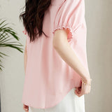 Elegant V-Neck Puff Sleeve Blouse
