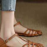 Vintage Cross Weave Hollow-out Roman Style Sandals