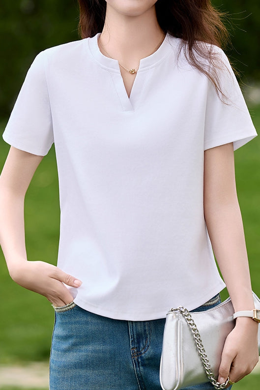 Casual Versatile V-Neck Short Sleeve T-Shirt
