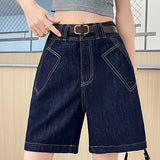 Casual High Waist Straight Five-Point Shorts