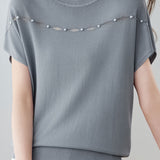 Elegant Flutter Sleeve Crew Neck Short Sleeve T-Shirt