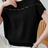 Elegant Flutter Sleeve Crew Neck Short Sleeve T-Shirt
