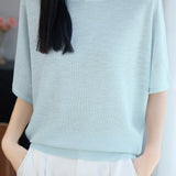Casual Striped Off-The-Shoulder Raglan Sleeve Knit Top