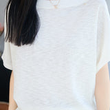 Casual Striped Off-The-Shoulder Raglan Sleeve Knit Top