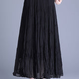 Elegant Mesh Lace Embroidery A-line Midi Skirt