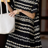 Casual Geometric Wave Print Dress