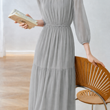 Elegant Mesh High Waist Pleated Dress