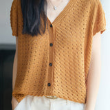 Gentle Commuter Breathable Hollow Out Knit Cardigan