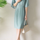 Temperament French Five-Point Sleeve Dress