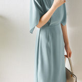 Temperament French Five-Point Sleeve Dress
