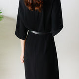 Temperament French Five-Point Sleeve Dress