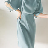 Temperament French Five-Point Sleeve Dress