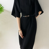 Temperament French Five-Point Sleeve Dress