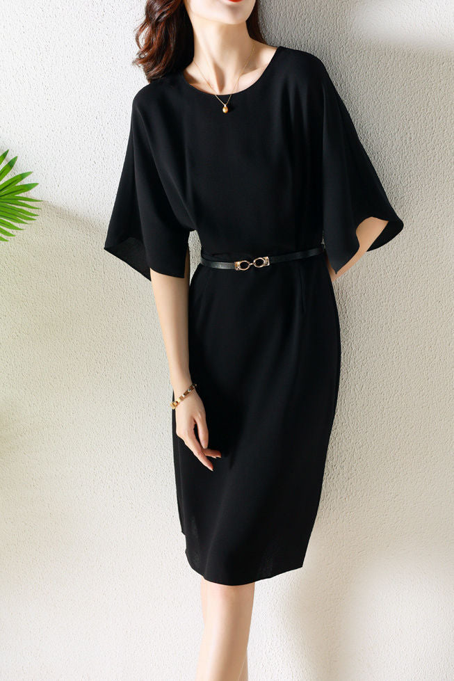 Temperament French Five-Point Sleeve Dress