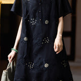 Temperament Commute Embroidered Straight Dress