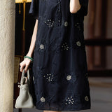 Temperament Commute Embroidered Straight Dress