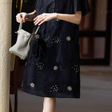 Temperament Commute Embroidered Straight Dress