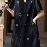 Temperament Commute Embroidered Straight Dress