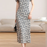 Temperament Floral Puff Sleeve Dress