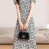Temperament Floral Puff Sleeve Dress