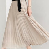 Casual High Waist Pleated Long Skirt