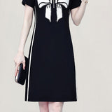 Exquisite Temperament Peter Pan Collar Bow Tie Dress
