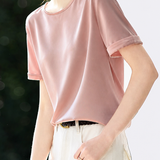 Elegant Minimalist Round Neck Short-Sleeve T-Shirt