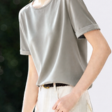 Elegant Minimalist Round Neck Short-Sleeve T-Shirt