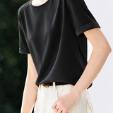 Elegant Minimalist Round Neck Short-Sleeve T-Shirt
