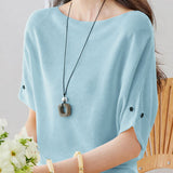 Off-Shoulder Batwing Short-Sleeve Knit Top