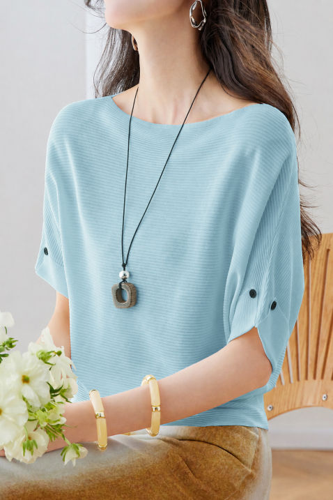 Off-Shoulder Batwing Short-Sleeve Knit Top