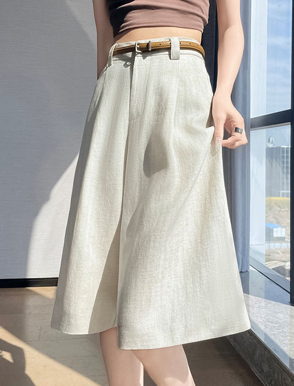 Casual Cotton Linen Five-point Wide Leg Shorts
