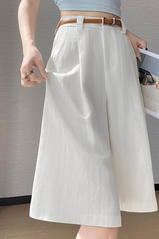 Casual Cotton Linen Five-point Wide Leg Shorts