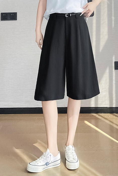 Casual Cotton Linen Five-point Wide Leg Shorts