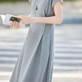 Commuter Elegant Side Button Placket Dress