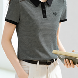 Casual Commute Color Block Horizontal Striped Heart-Print Knit Top