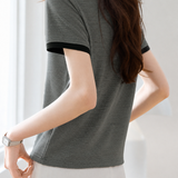 Casual Commute Color Block Horizontal Striped Heart-Print Knit Top