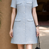 Elegant Commuter Tweed Dress