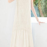 Delicate Date 3D Cut Floral Chiffon Spliced Ruched Dress