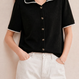 Elegant Commuter Ruffled Lapel Blouse