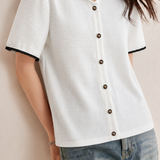 Elegant Commuter Ruffled Lapel Blouse