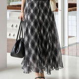 Delicate Elegant Chiffon High Waist Mermaid Midi Skirt