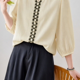 Elegant Commuter Ruffled Seven-point Sleeve Blouse
