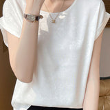 Elegant Commuter Jacquard Satin Blouse