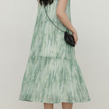 Elegant Commuter V-neck Half-button Tank Dress