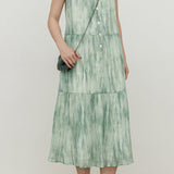 Elegant Commuter V-neck Half-button Tank Dress
