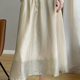 Casual Draped Ruched Double-layer Midi Skirt