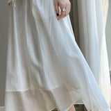 Casual Draped Ruched Double-layer Midi Skirt