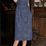 Elegant Commuter Floral Jacquard Sleeveless Tie Satin Dress